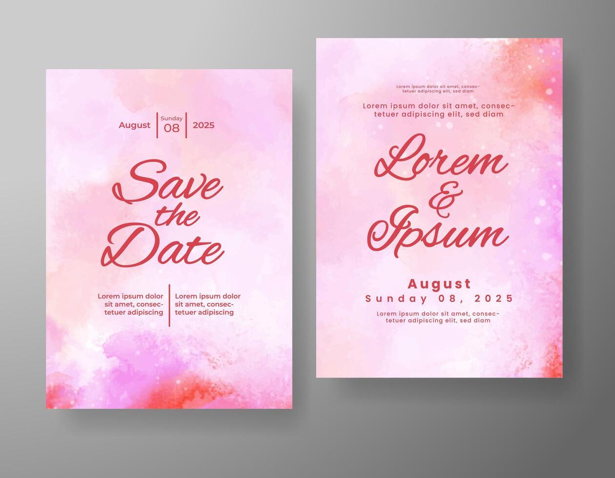 Wedding invitation with abstract watercolor background vector