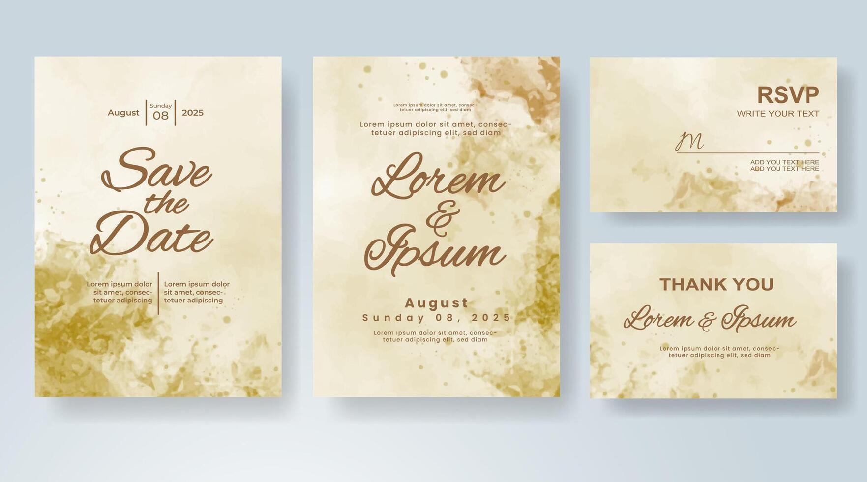 Wedding invitation with abstract watercolor background vector