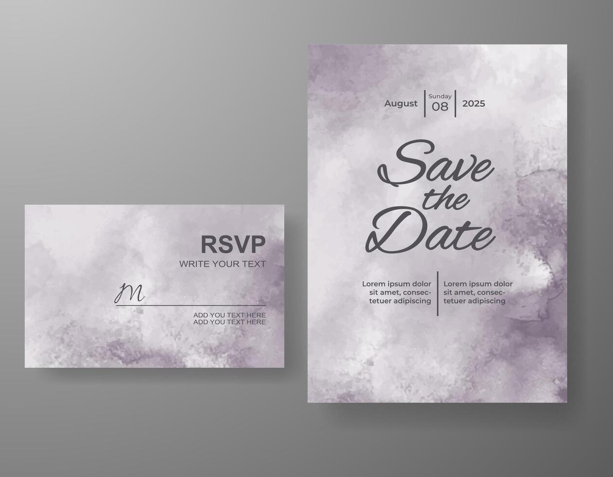 Wedding invitation with abstract watercolor background vector