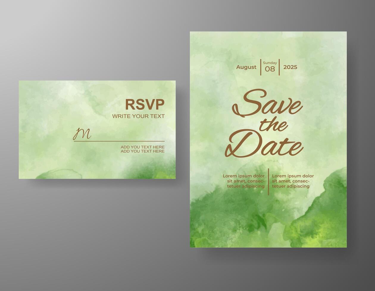 Wedding invitation with abstract watercolor background vector