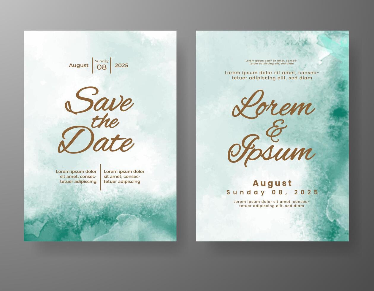 Wedding invitation with abstract watercolor background vector