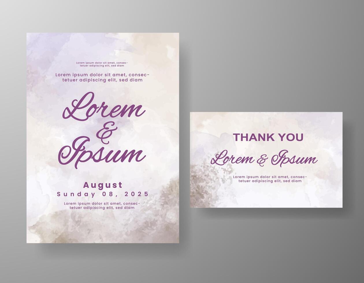 Wedding invitation with abstract watercolor background vector