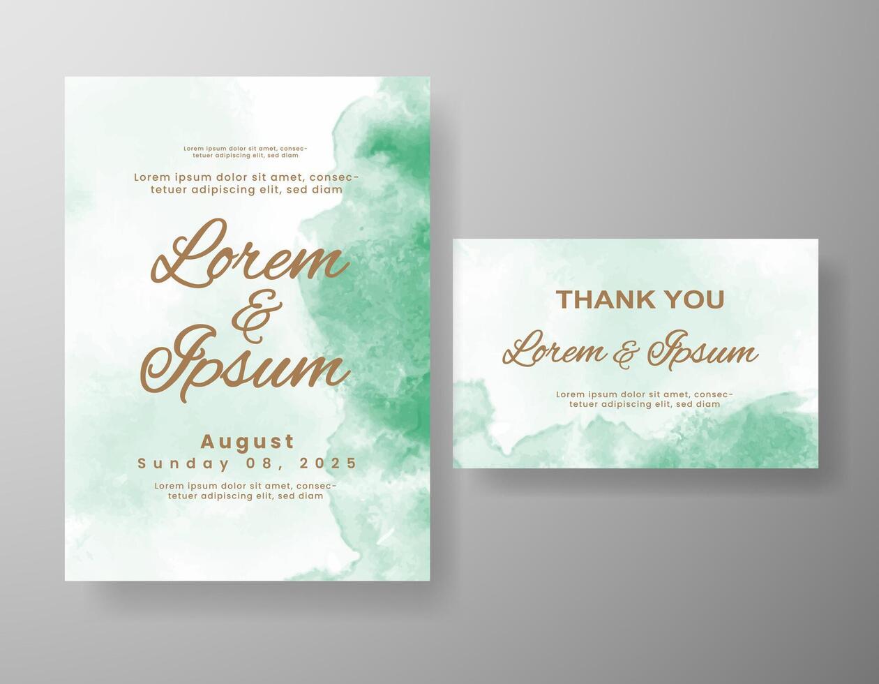 Wedding invitation with abstract watercolor background vector