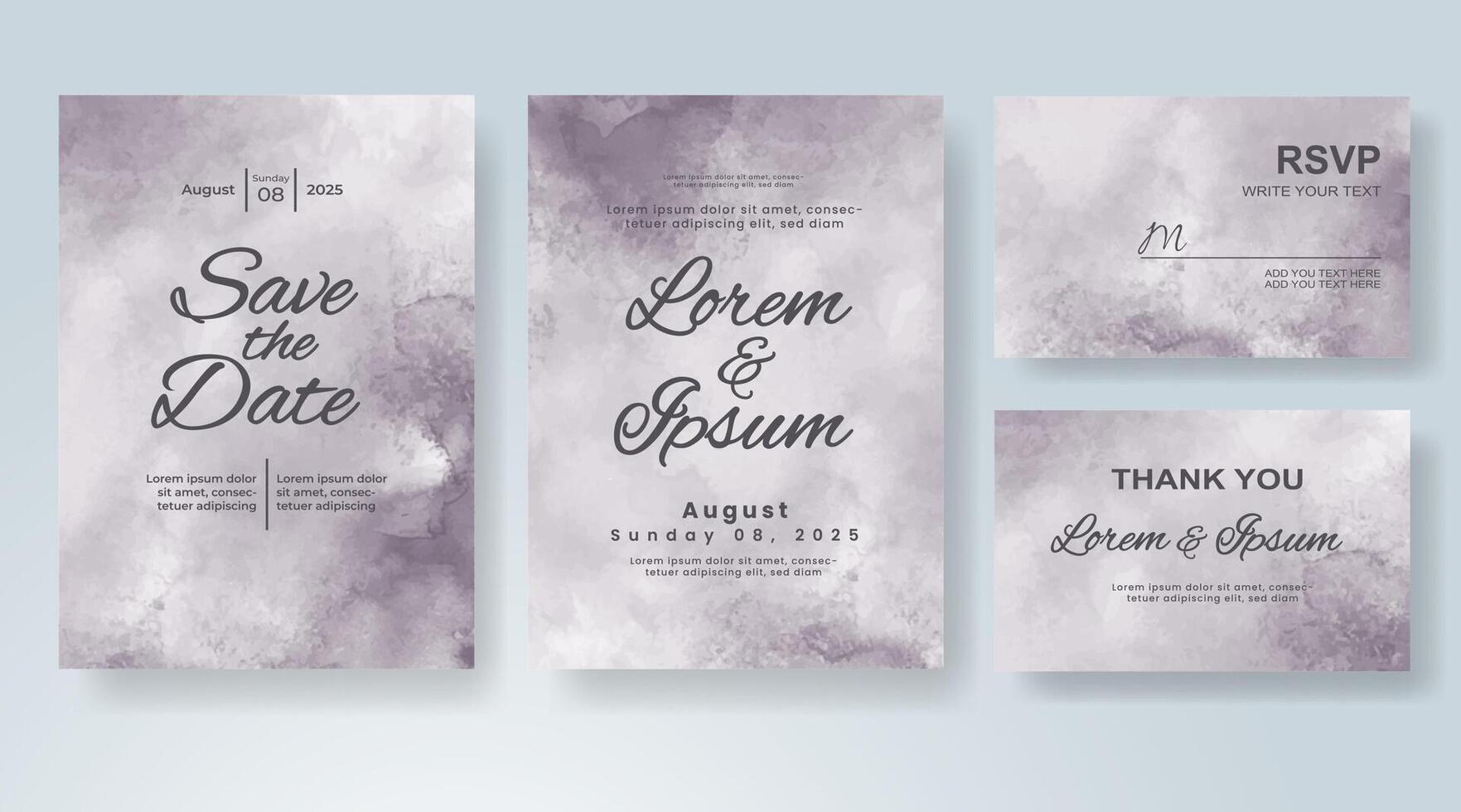 Wedding invitation with abstract watercolor background vector