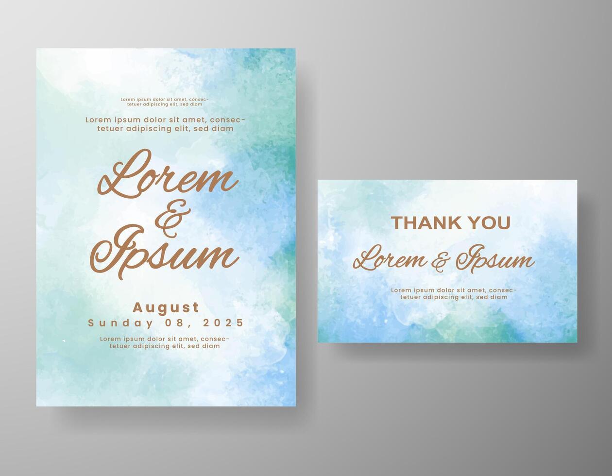 Wedding invitation with abstract watercolor background vector