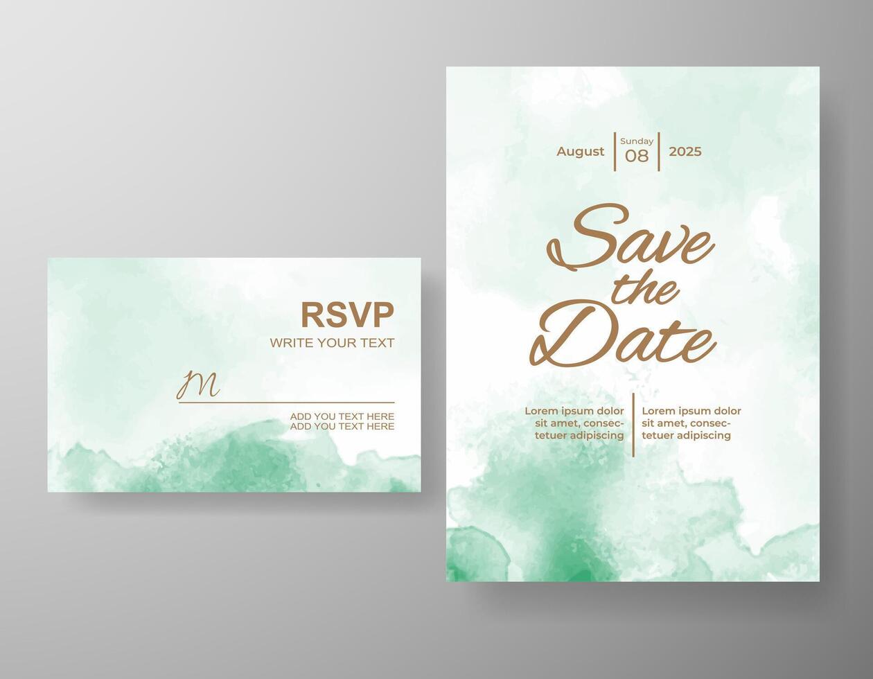 invitación de boda con fondo abstracto de acuarela vector