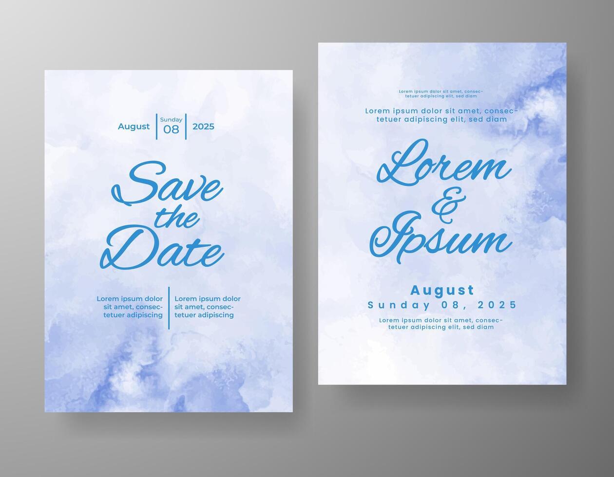 Wedding invitation with abstract watercolor background vector