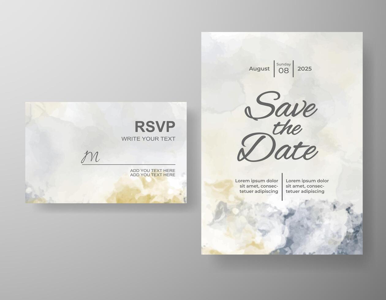 invitación de boda con fondo abstracto de acuarela vector