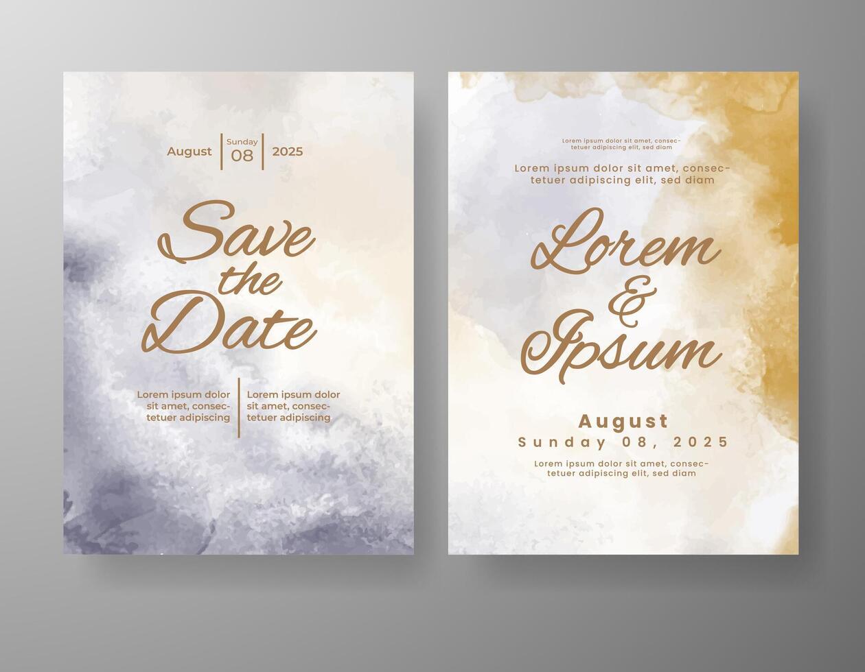 Wedding invitation with abstract watercolor background vector