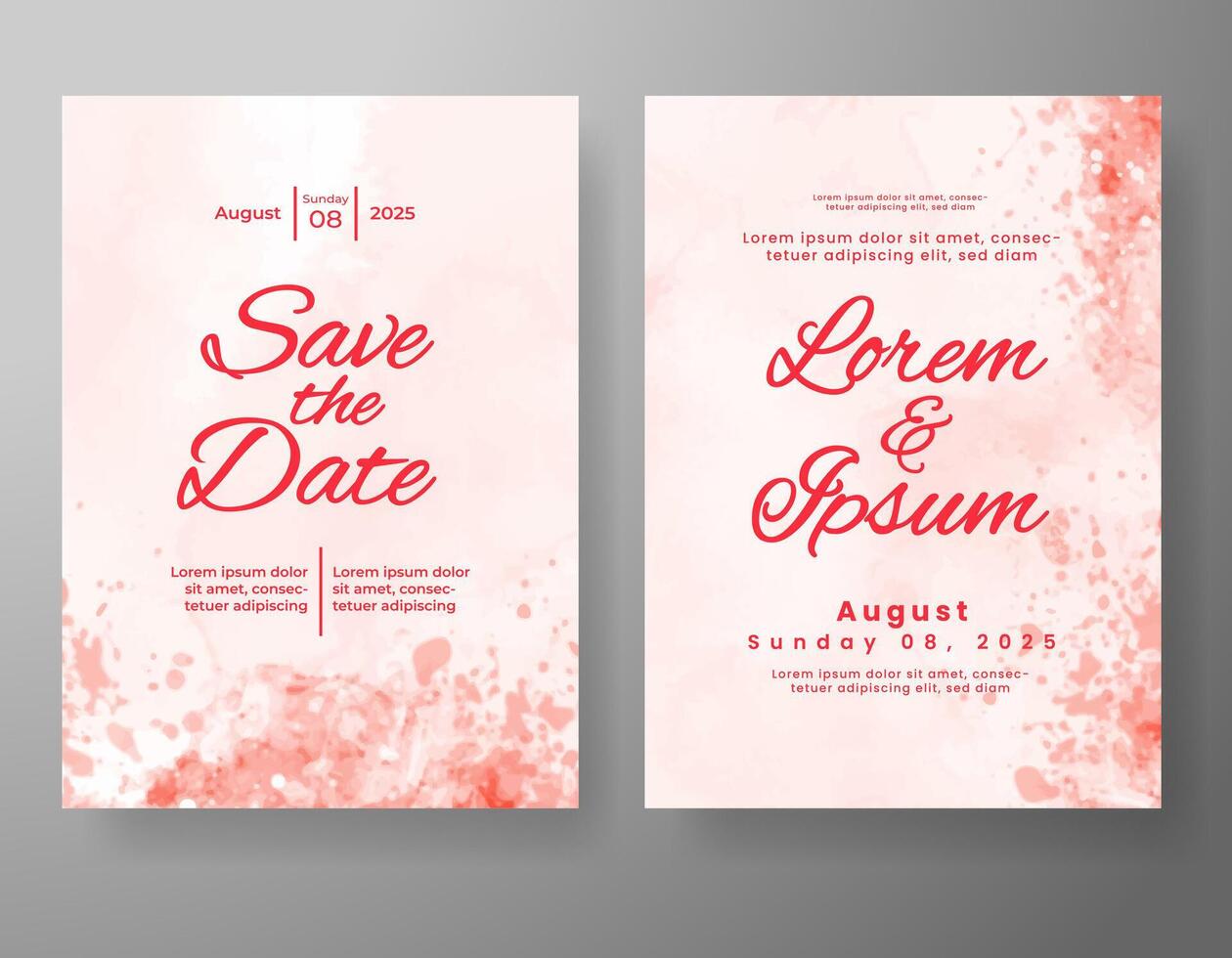 Wedding invitation with abstract watercolor background vector