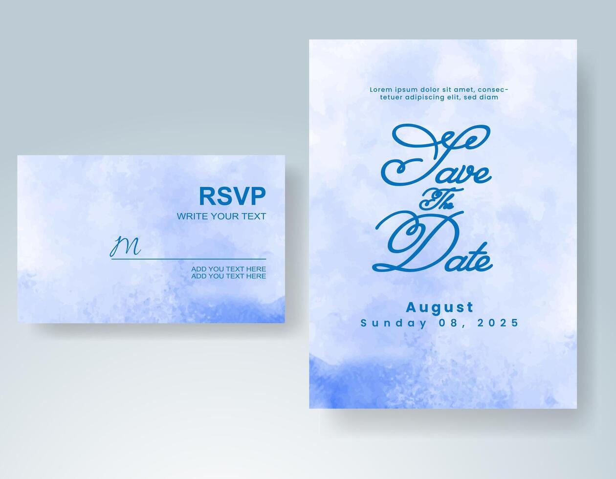 Wedding invitation with abstract watercolor background vector