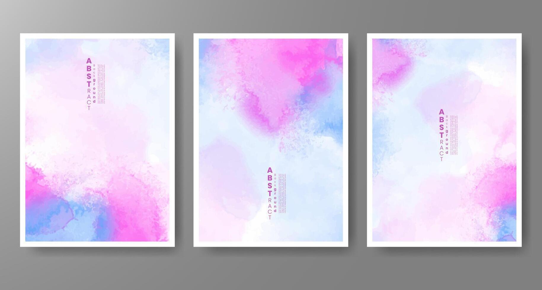 Set of creative hand painted abstract watercolor background. Design for your cover, date, postcard, banner, logo. vector