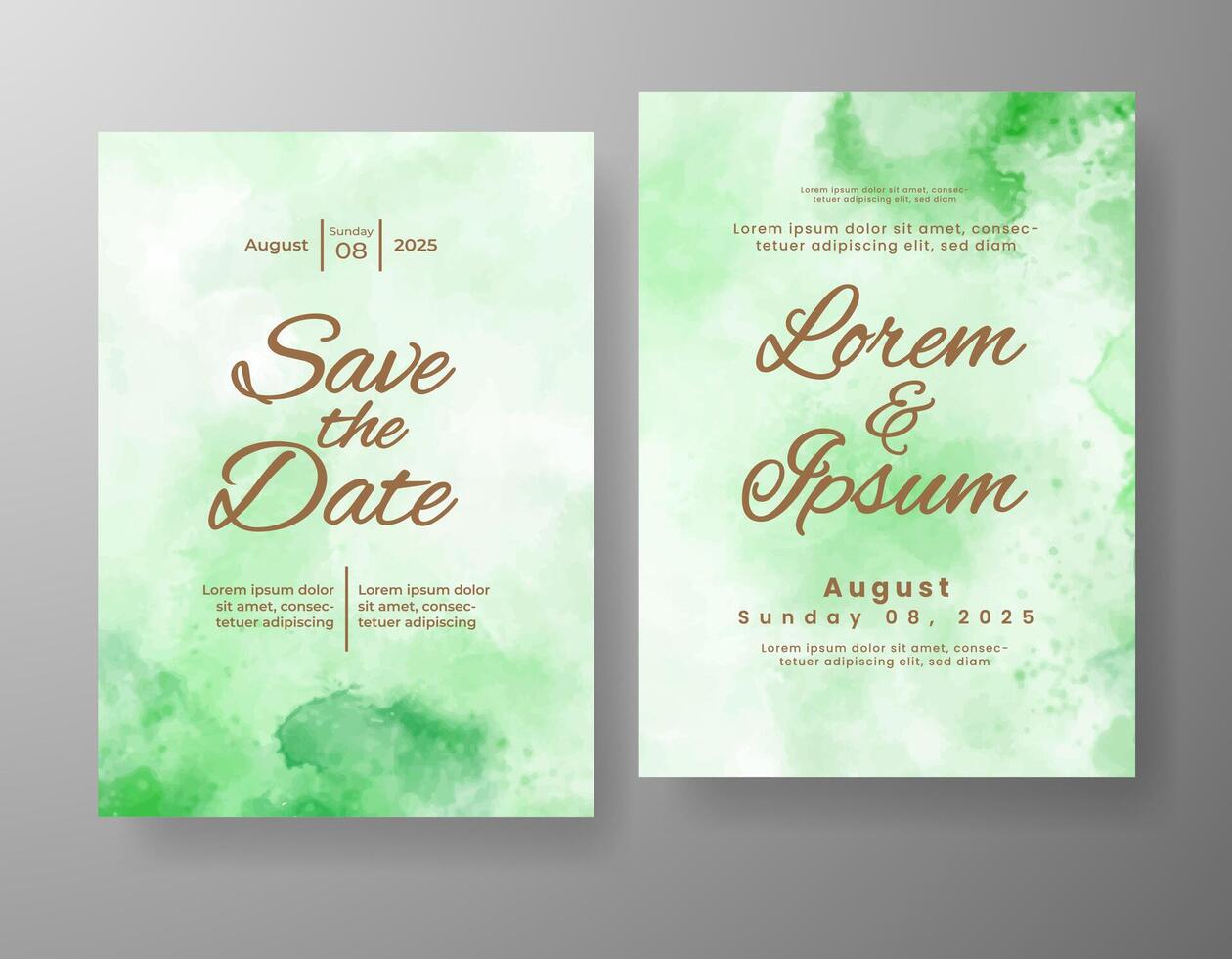 Wedding invitation with abstract watercolor background vector