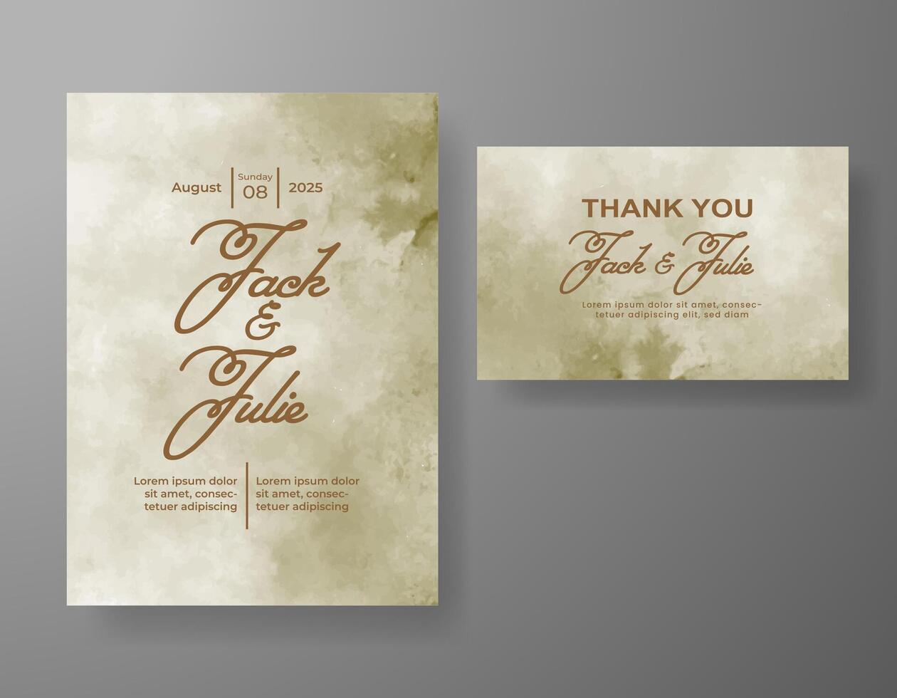 Wedding invitation with abstract watercolor background vector