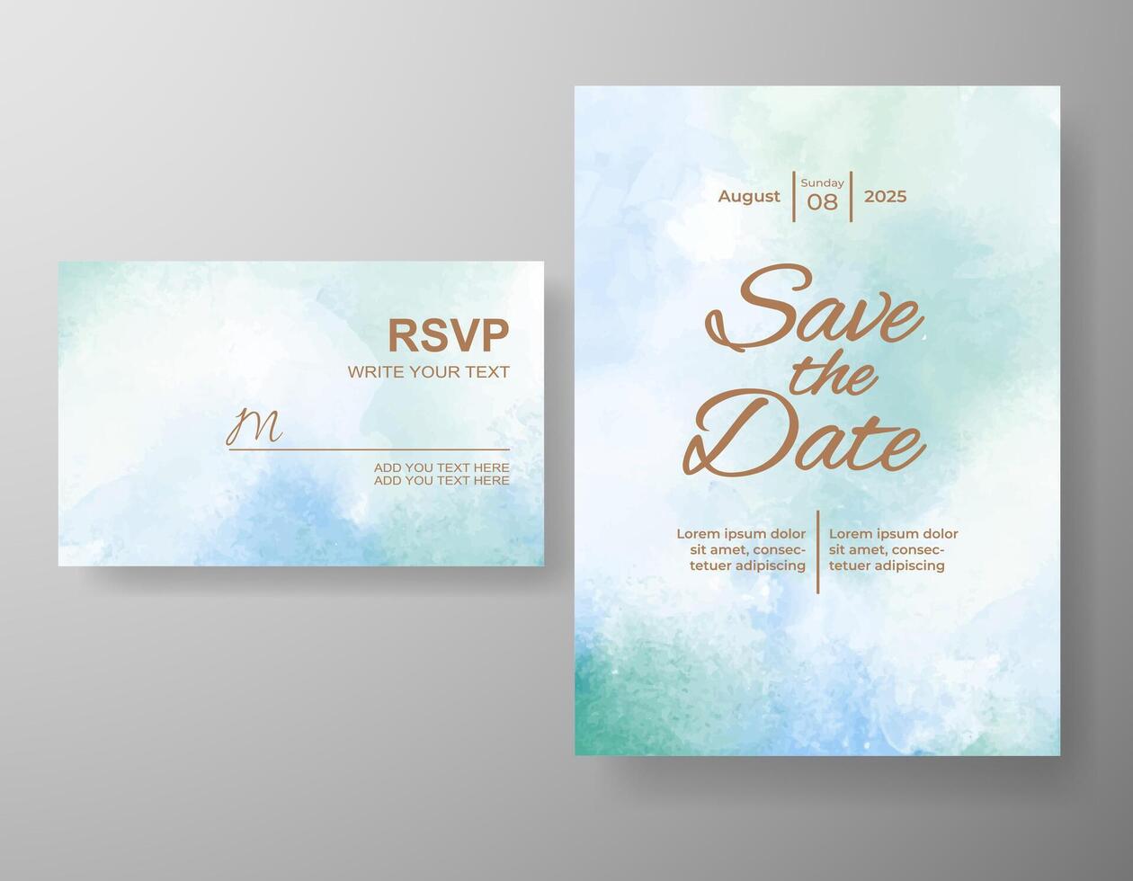 invitación de boda con fondo abstracto de acuarela vector