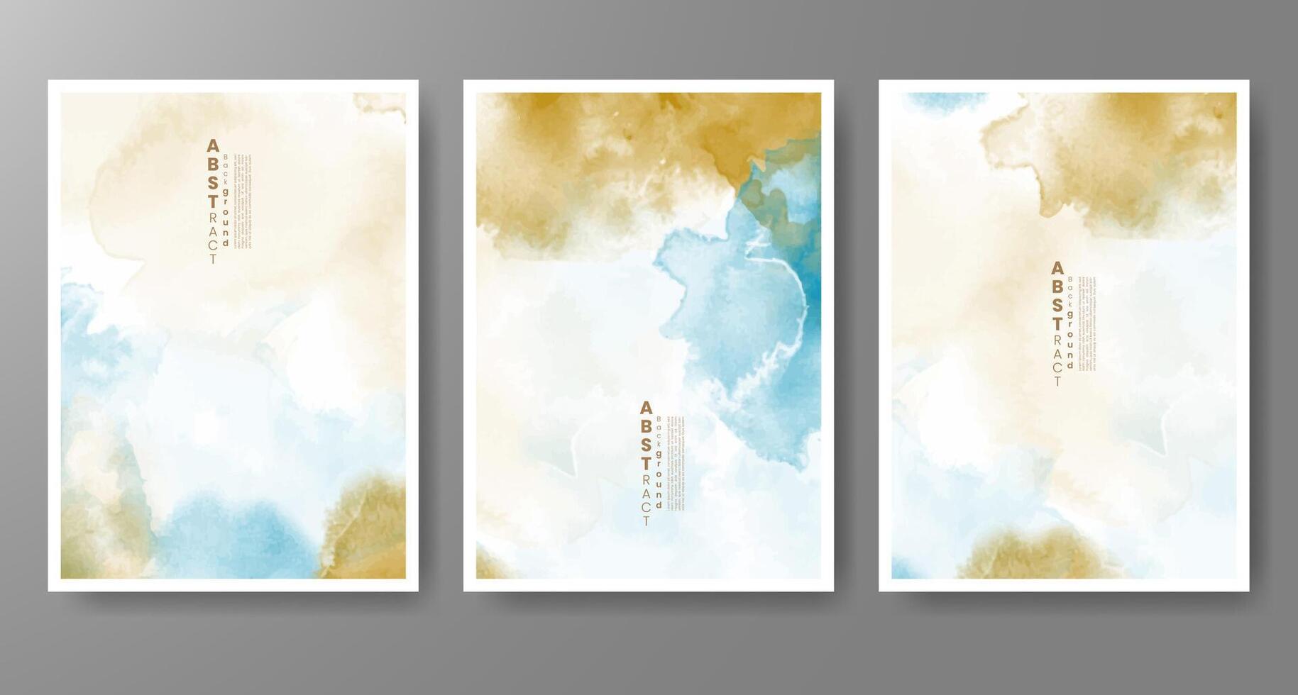 Set of creative hand painted abstract watercolor background. Design for your cover, date, postcard, banner, logo. vector