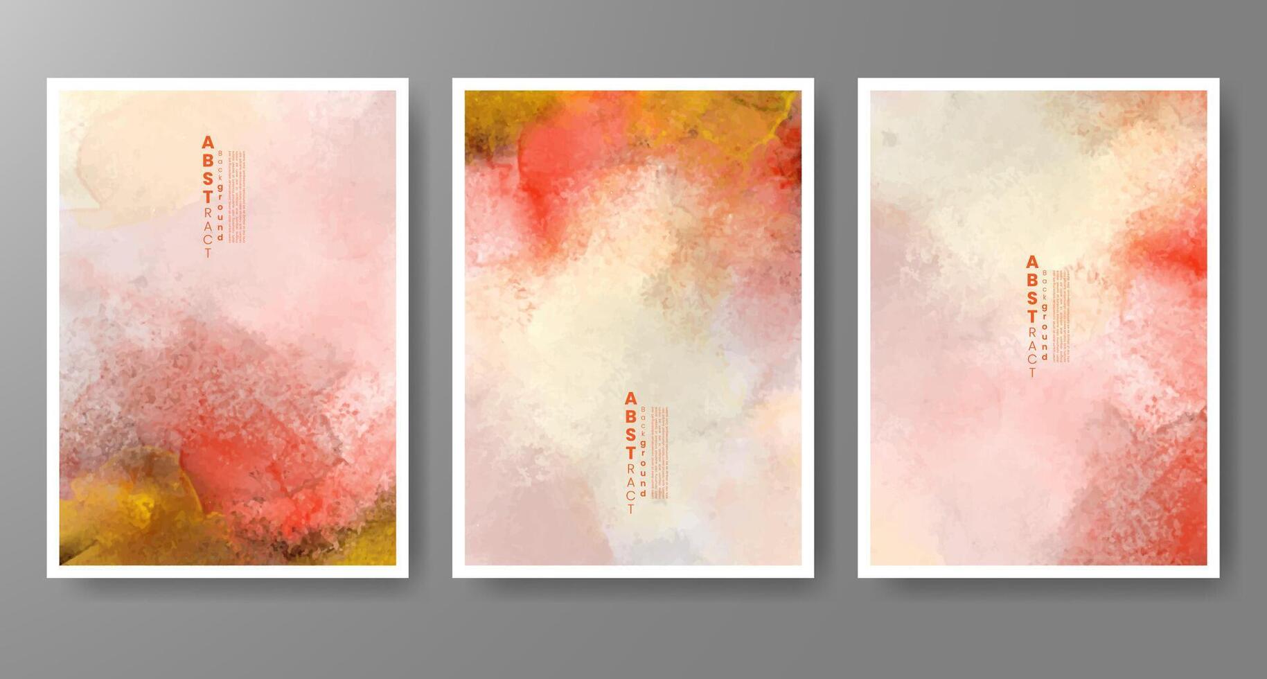 Set of creative hand painted abstract watercolor background. Design for your cover, date, postcard, banner, logo. vector