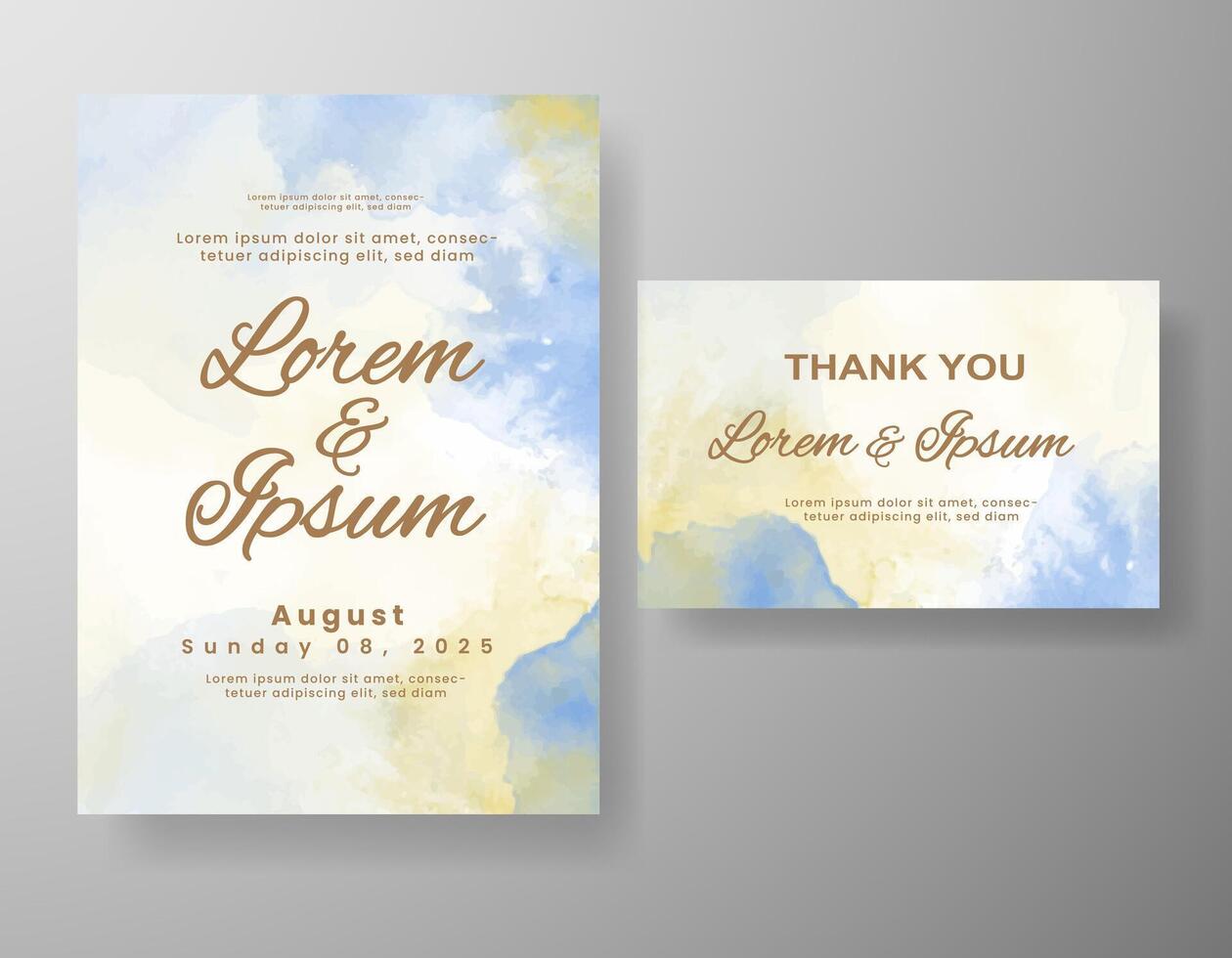 Wedding invitation with abstract watercolor background vector