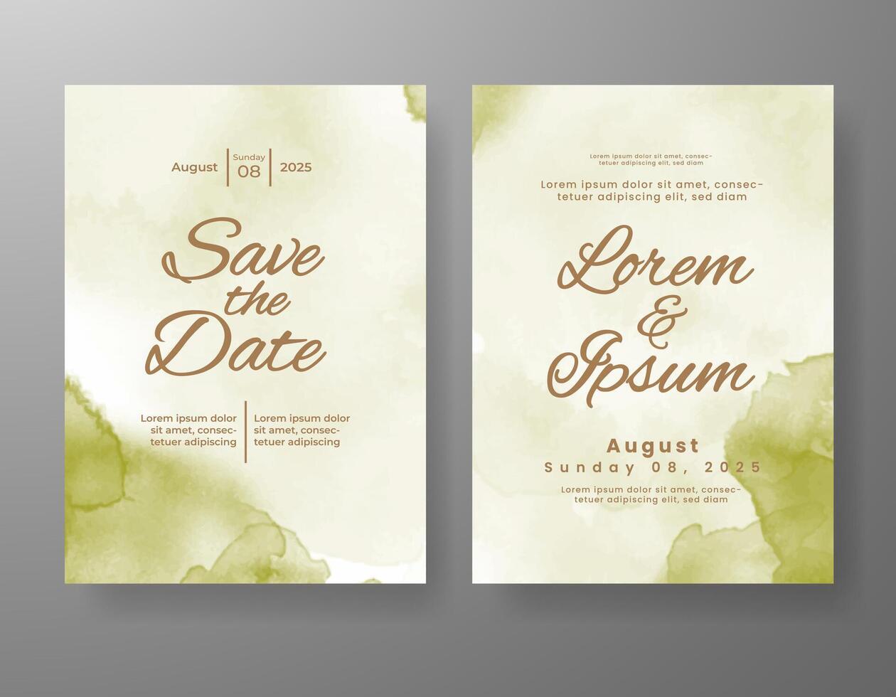 Wedding invitation with abstract watercolor background vector