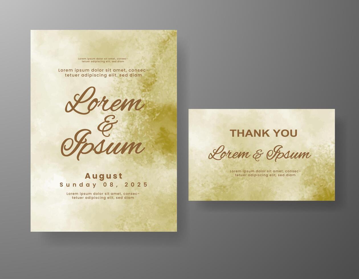 Wedding invitation with abstract watercolor background vector