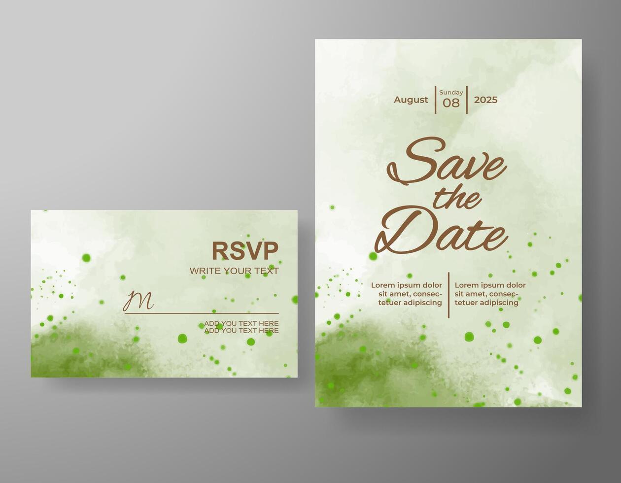 Wedding invitation with abstract watercolor background vector