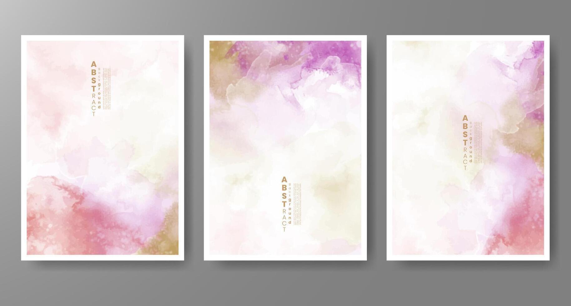 Set of creative hand painted abstract watercolor background. Design for your cover, date, postcard, banner, logo. vector