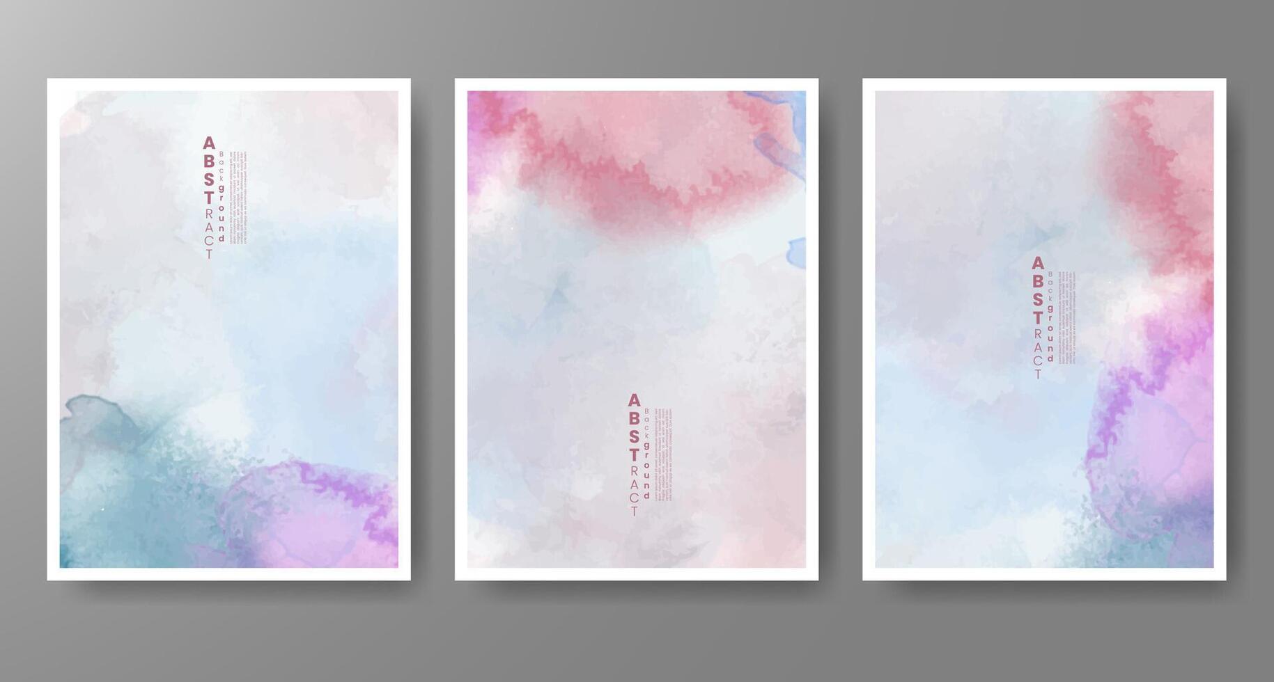 Set of creative hand painted abstract watercolor background. Design for your cover, date, postcard, banner, logo. vector