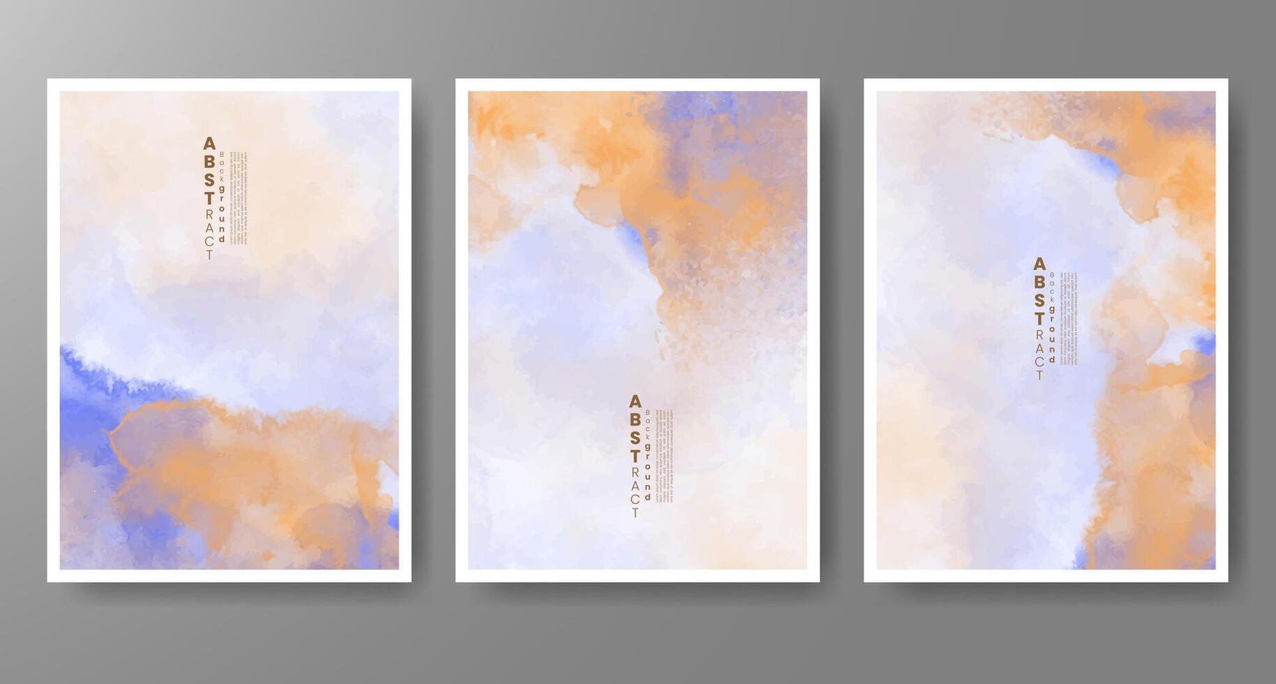 Set of creative hand painted abstract watercolor background. Design for your cover, date, postcard, banner, logo. vector