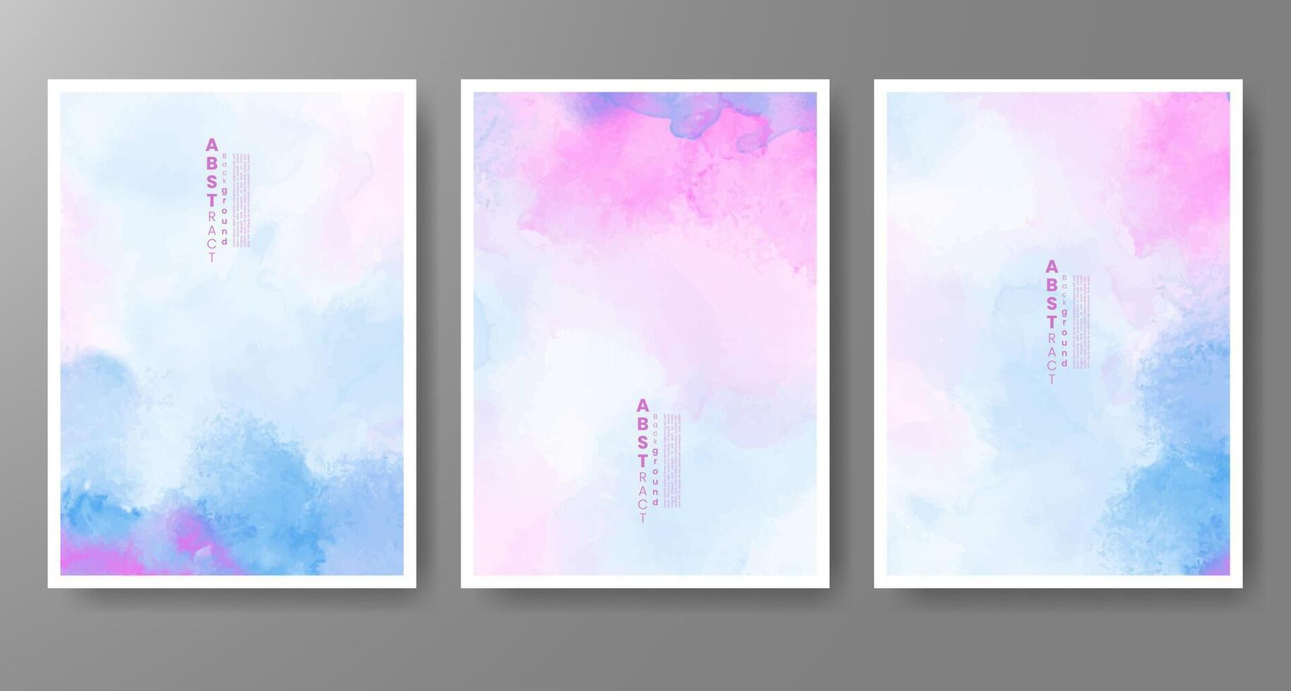 Set of creative hand painted abstract watercolor background. Design for your cover, date, postcard, banner, logo. vector