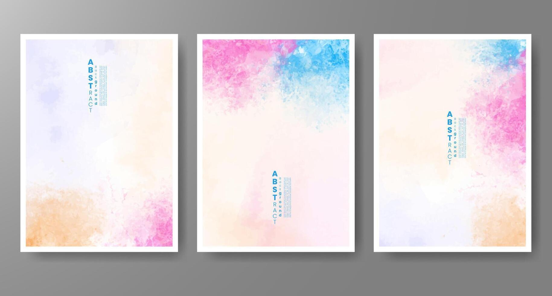 Set of creative hand painted abstract watercolor background. Design for your cover, date, postcard, banner, logo. vector