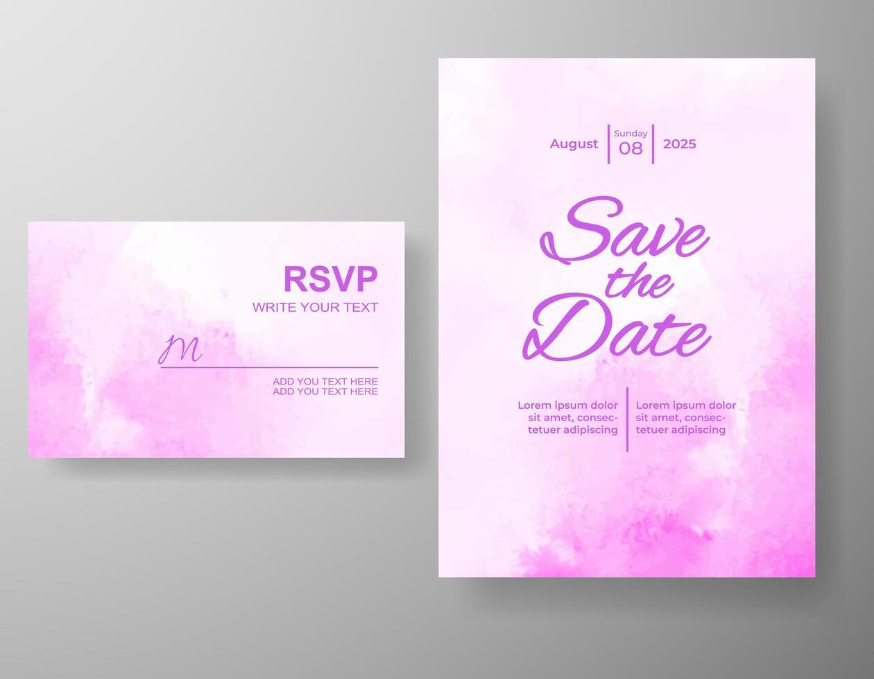 Wedding invitation with abstract watercolor background vector