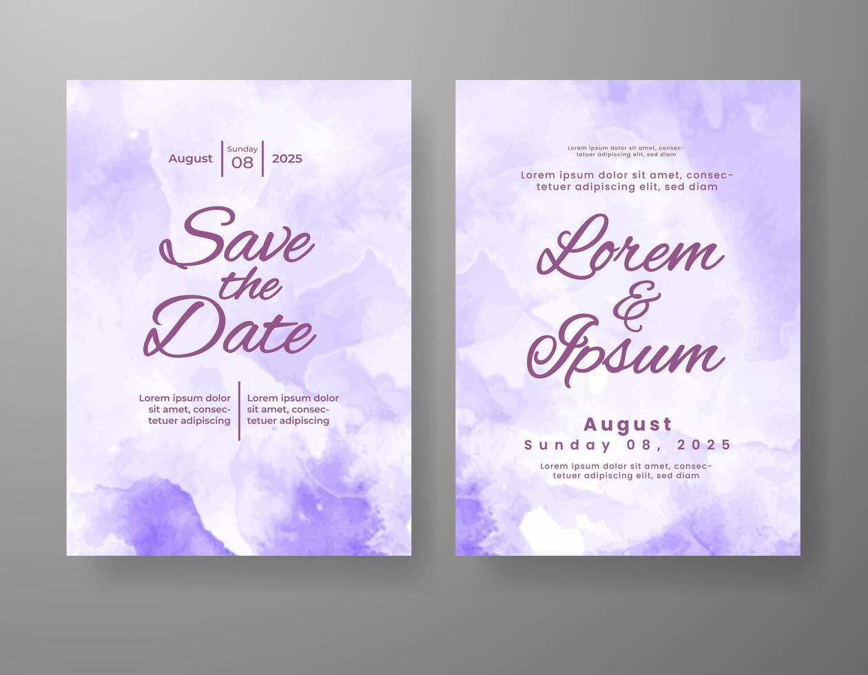 Wedding invitation with abstract watercolor background vector