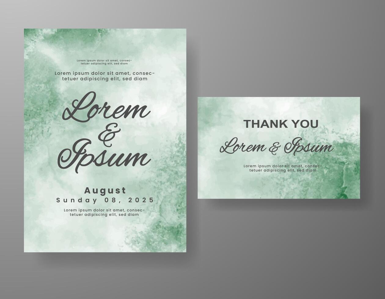 Wedding invitation with abstract watercolor background vector