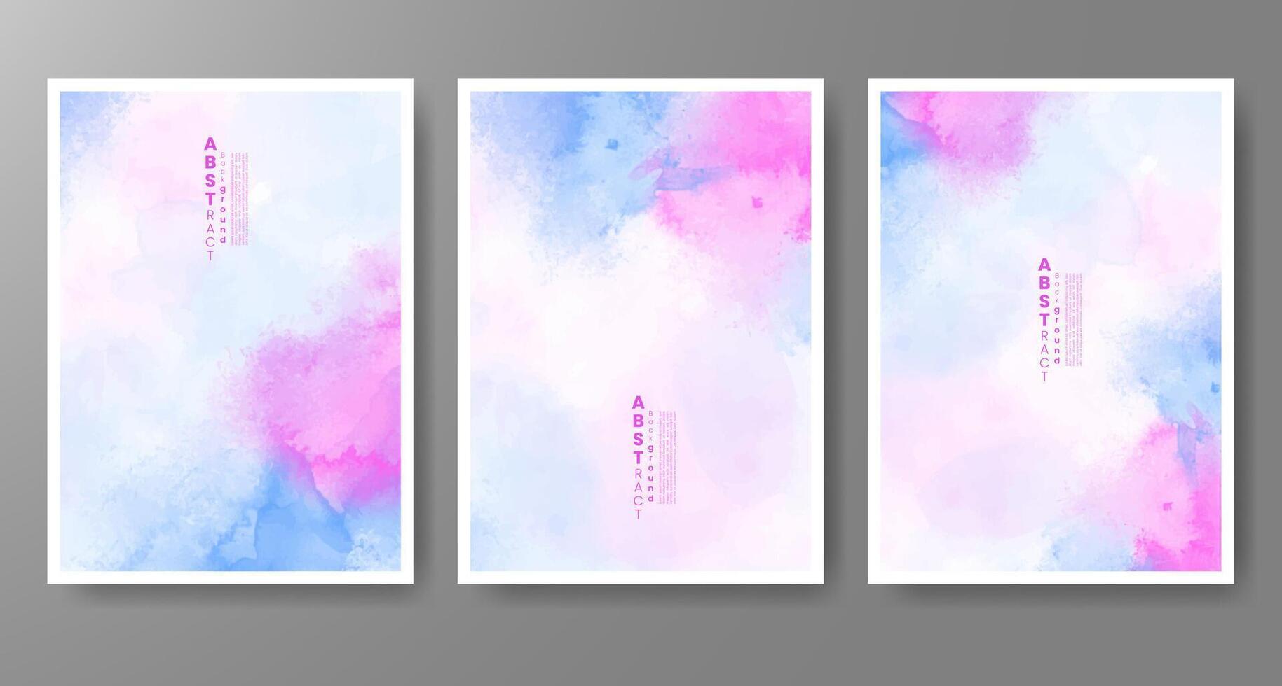 Set of creative hand painted abstract watercolor background. Design for your cover, date, postcard, banner, logo. vector