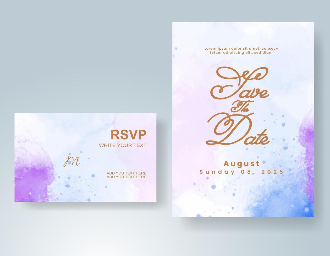 invitación de boda con fondo abstracto de acuarela vector