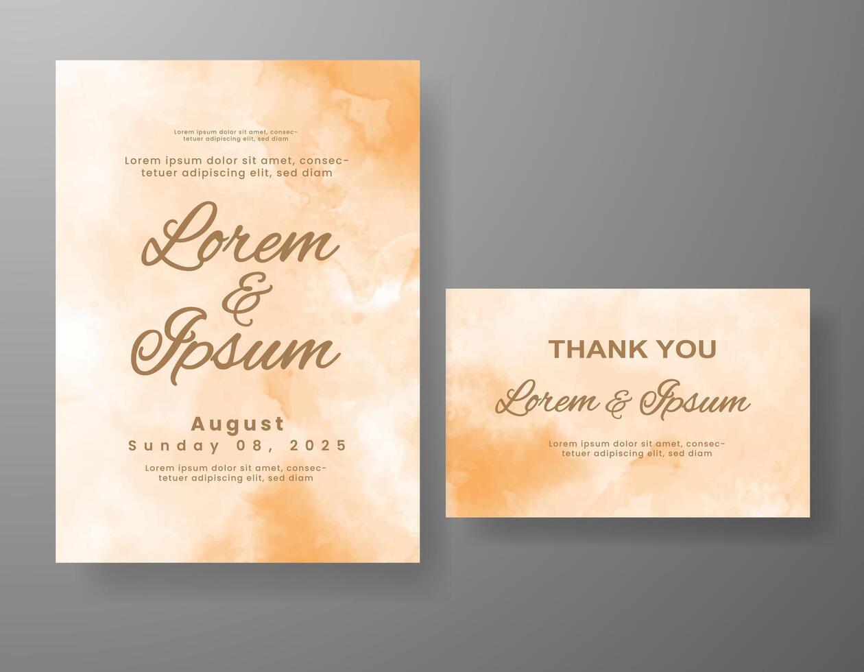 Wedding invitation with abstract watercolor background vector