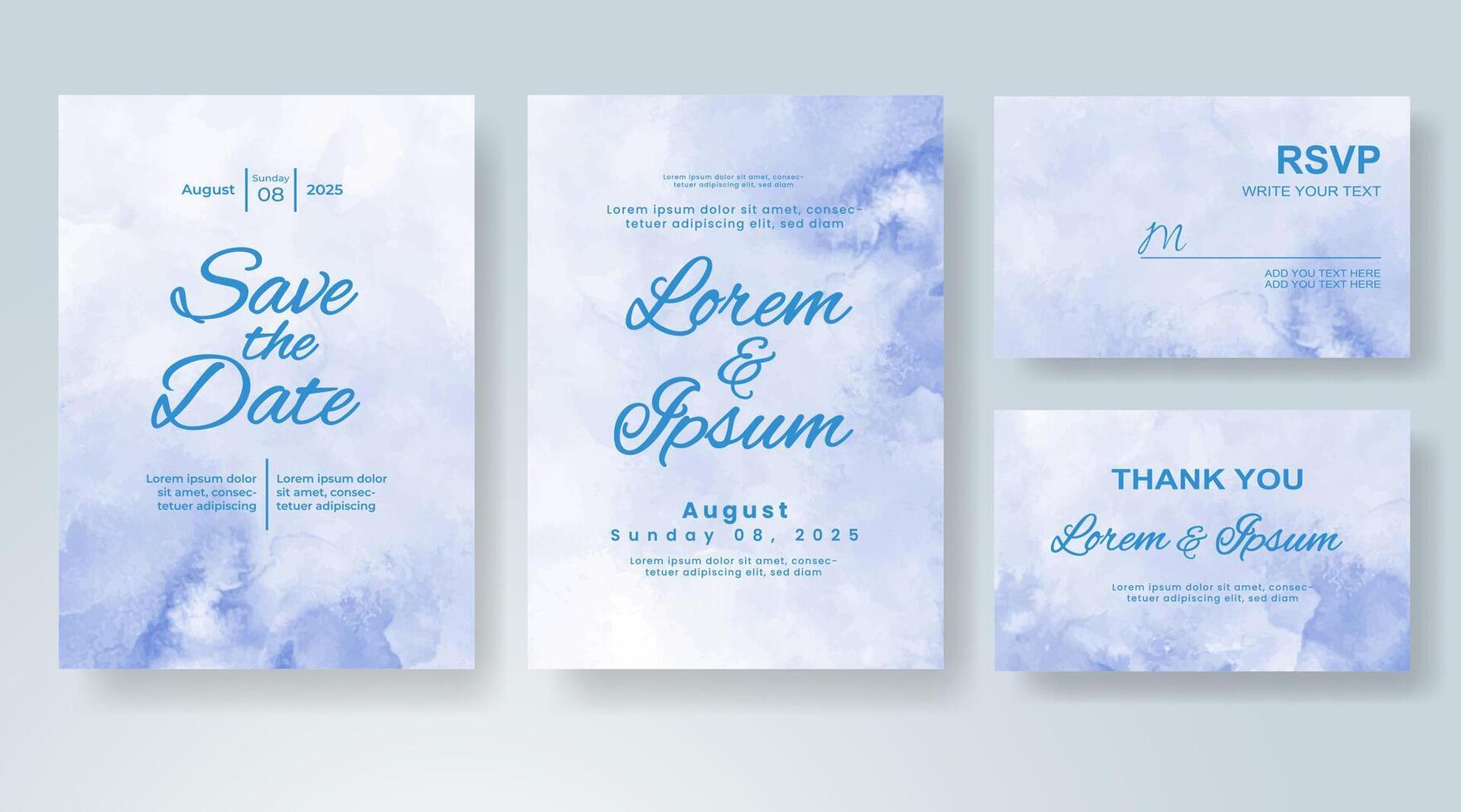 Wedding invitation with abstract watercolor background vector