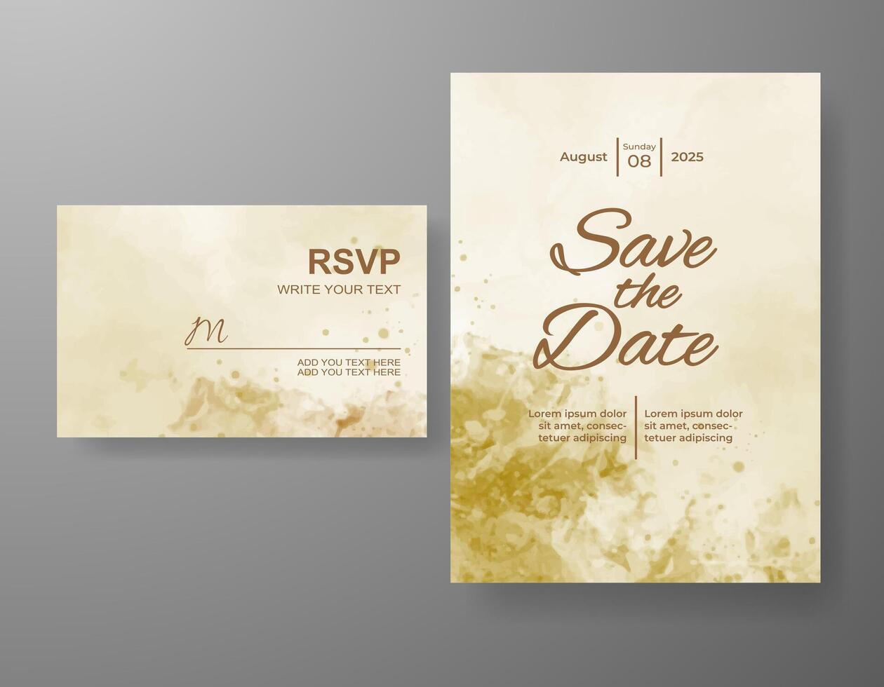 invitación de boda con fondo abstracto de acuarela vector