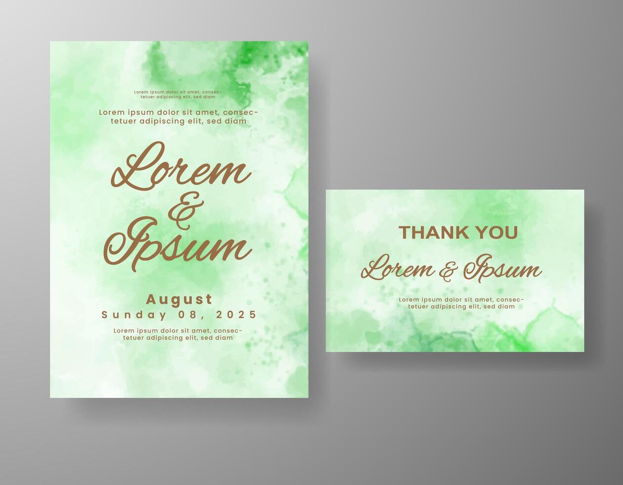 Wedding invitation with abstract watercolor background vector