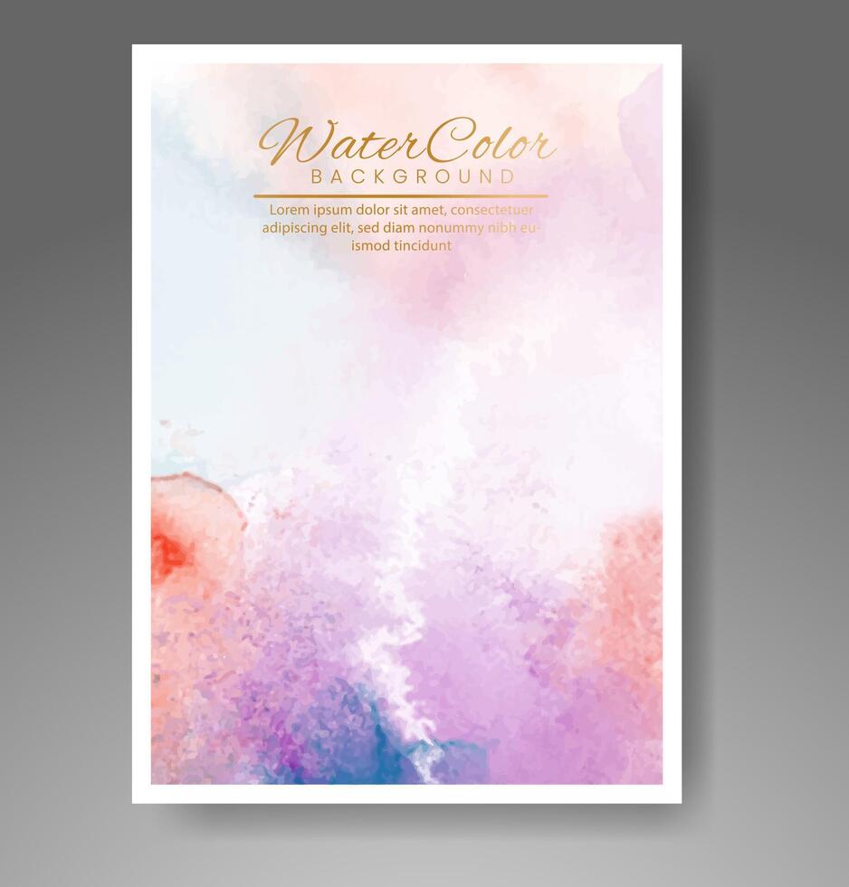 Cards with watercolor background. Design for your cover, date, postcard, banner, logo. vector