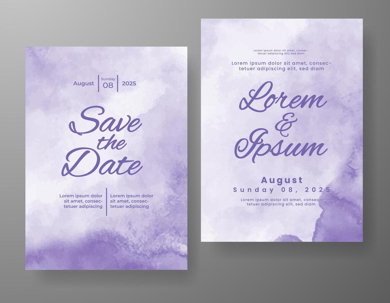 Wedding invitation with abstract watercolor background vector