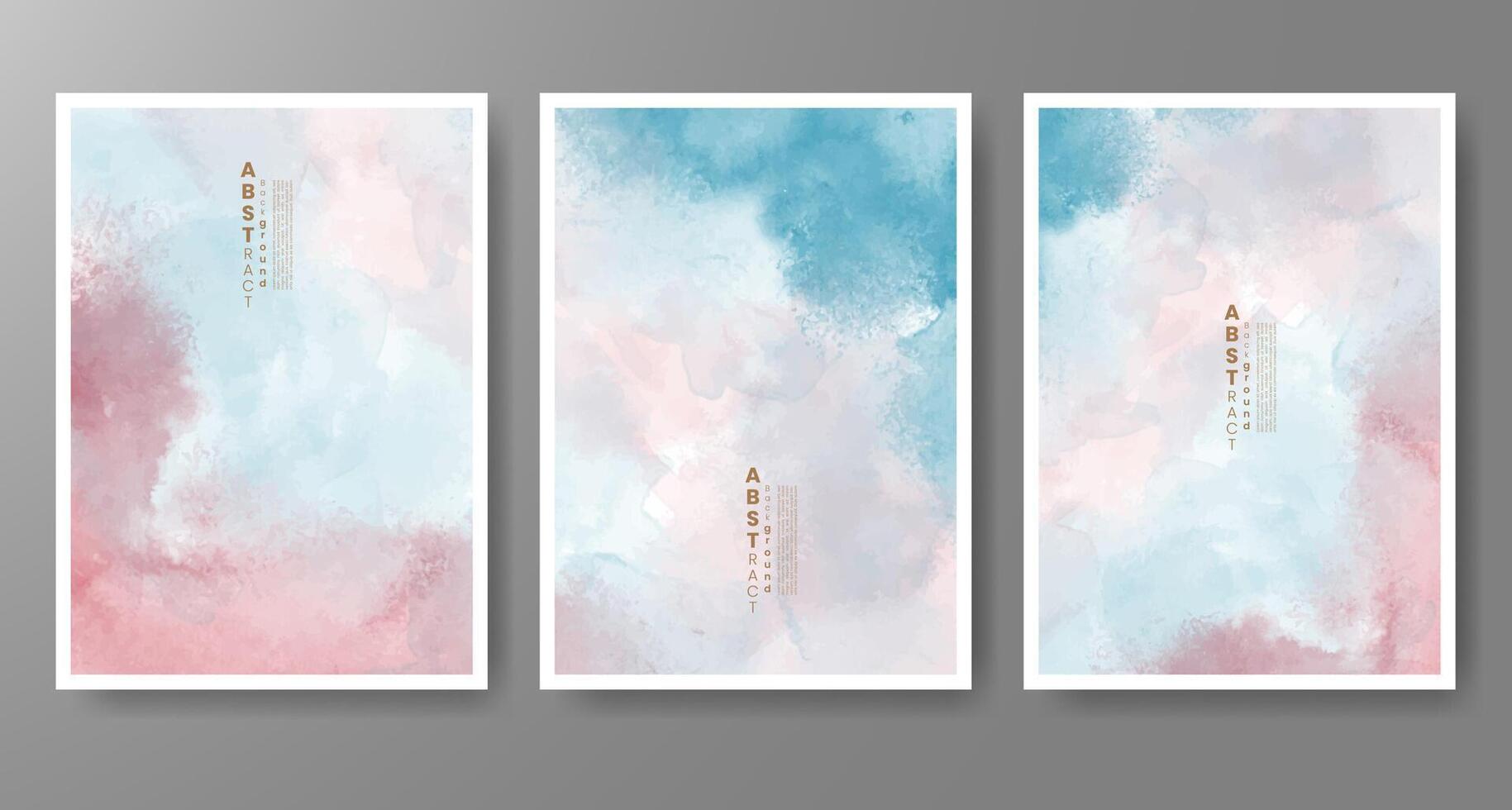 Set of creative hand painted abstract watercolor background. Design for your cover, date, postcard, banner, logo. vector