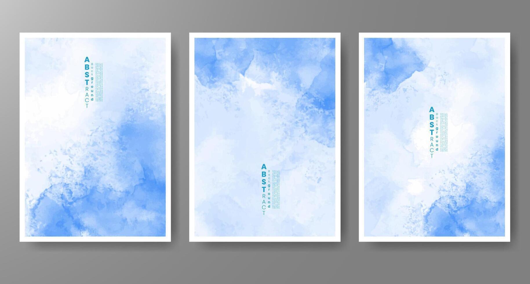 Set of creative hand painted abstract watercolor background. Design for your cover, date, postcard, banner, logo. vector