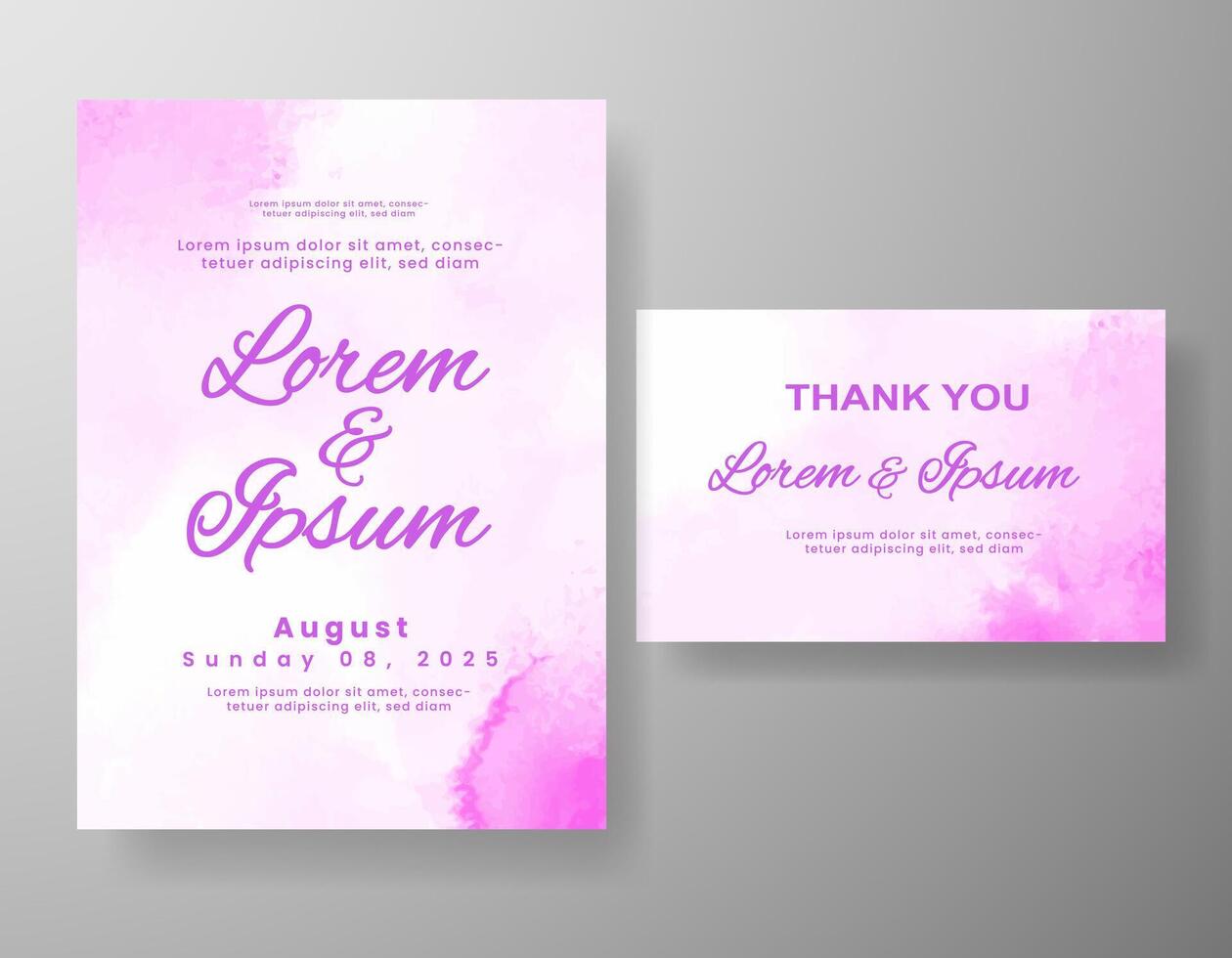 Wedding invitation with abstract watercolor background vector