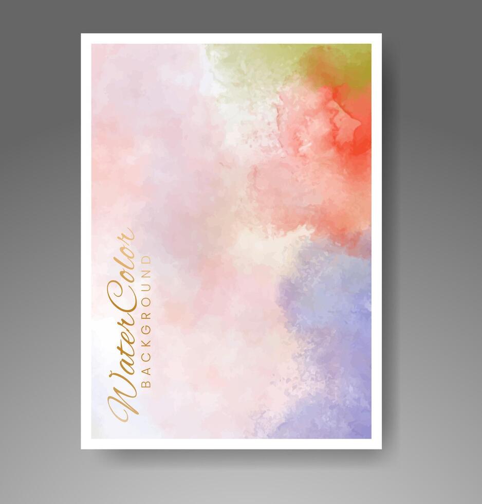 Cover template with watercolor background. Design for your cover, date, postcard, banner, logo. vector