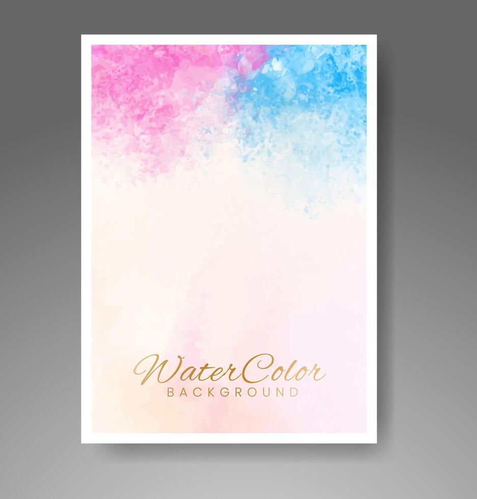 Cover template with watercolor background. Design for your cover, date, postcard, banner, logo. vector