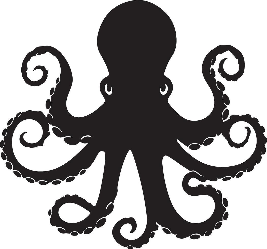 pulpo silueta ilustración blanco antecedentes vector