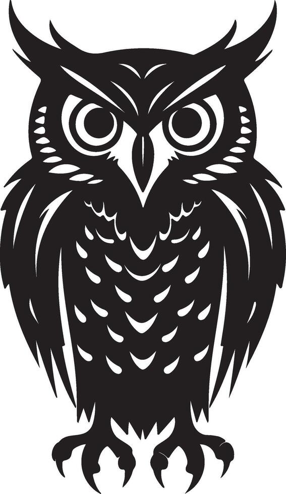 Owl Silhouette Illustration White Background vector