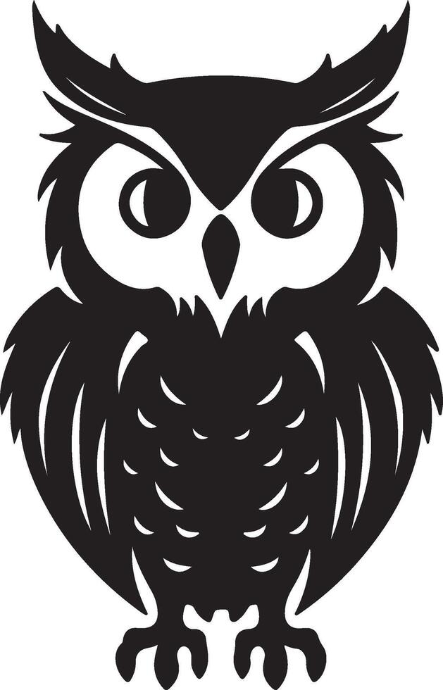 Owl Silhouette Illustration White Background vector