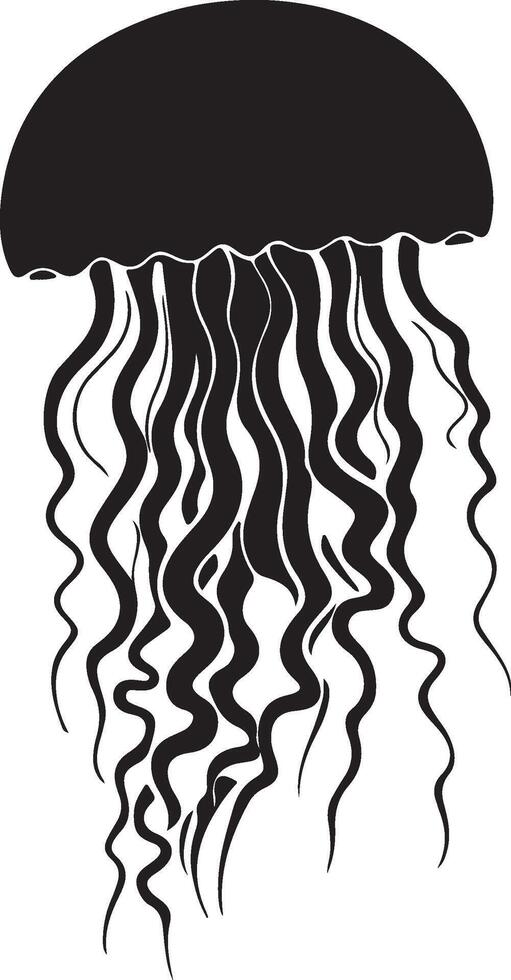 Jellyfish Silhouette Illustration White Background vector